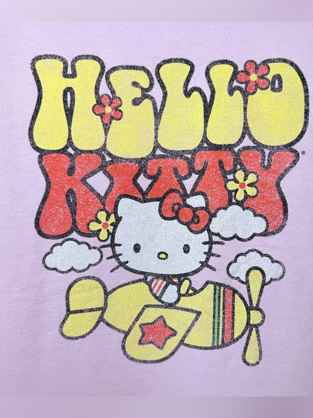 Hello Kitty Pastel Pink Crewneck Sweatshirt with Retro Graphic